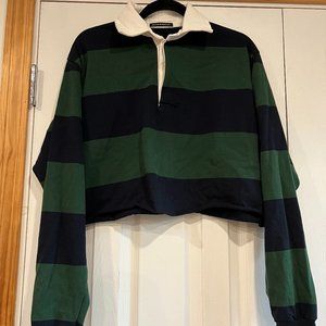 Brandy Mellvile Collared, Cropped Rugby Shirt